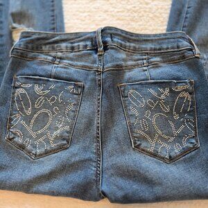 Bebe Y2K Bling Rhinestone Embellished Skinny Jeans Size 28